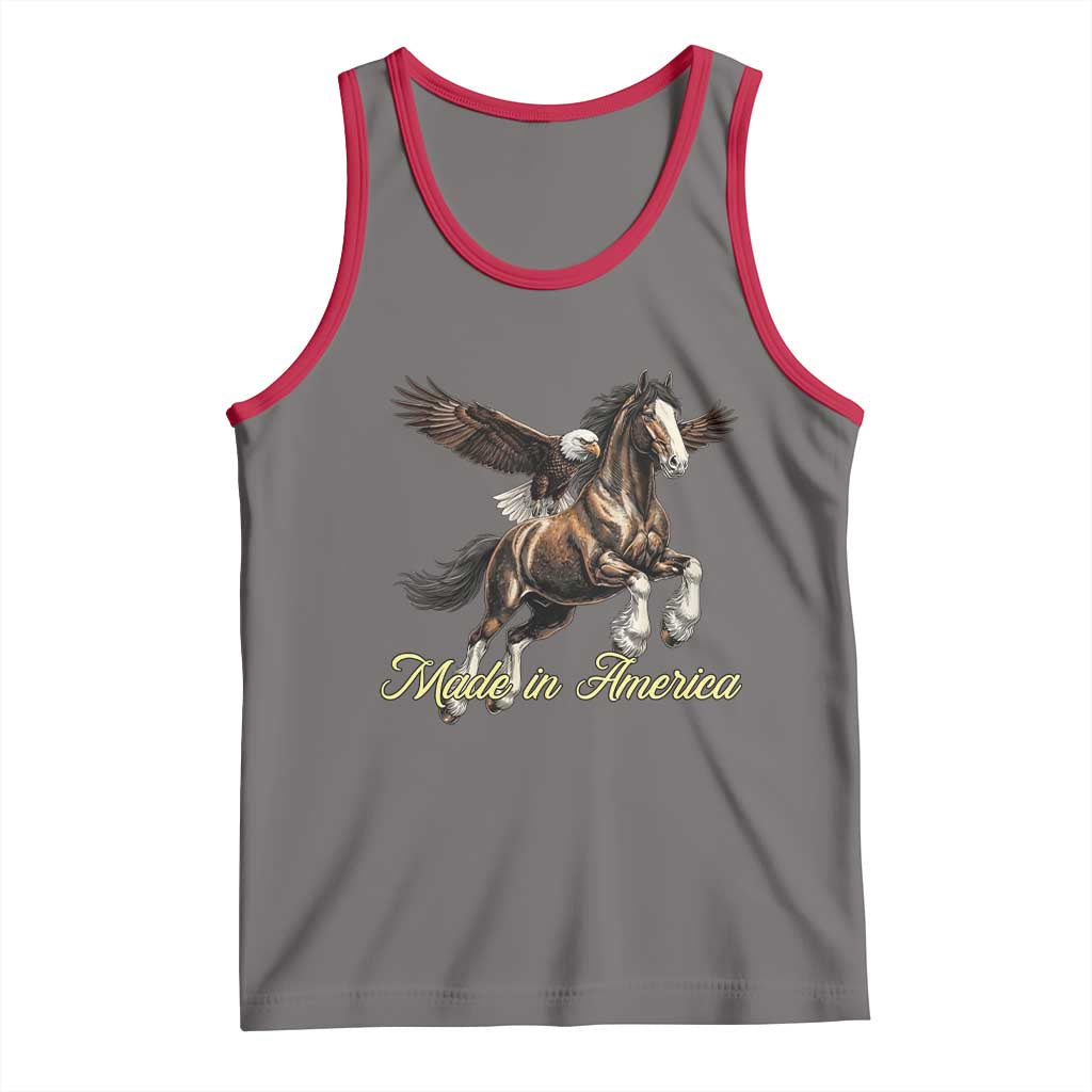 Made in America Patriotic Eagle and Horse Tank Top Strong American Pride Western Style TS02 Deep Heather Red Print Your Wear