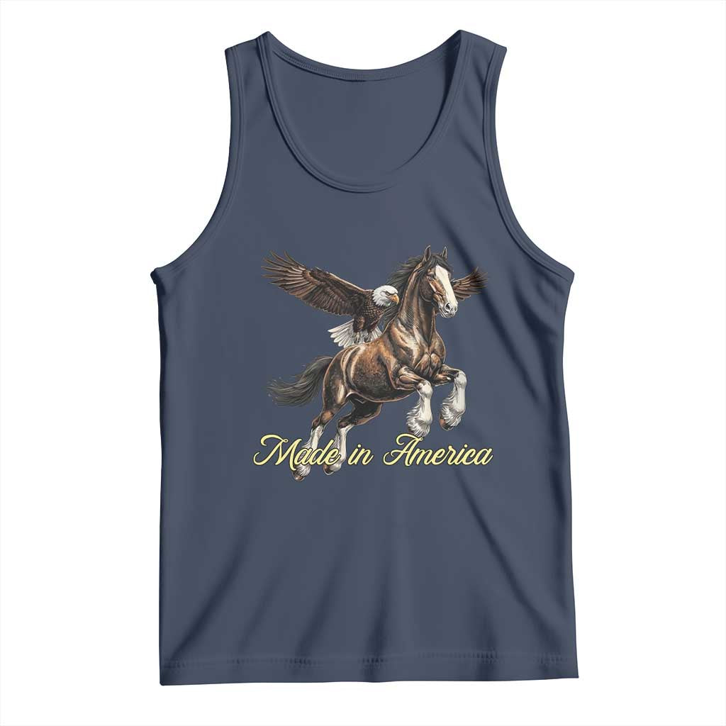 Made in America Patriotic Eagle and Horse Tank Top Strong American Pride Western Style TS02 Navy Print Your Wear