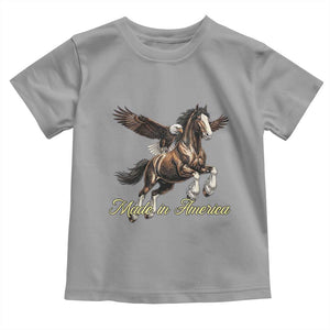 Made in America Patriotic Eagle and Horse Toddler T Shirt Strong American Pride Western Style TS02 Sport Gray Print Your Wear