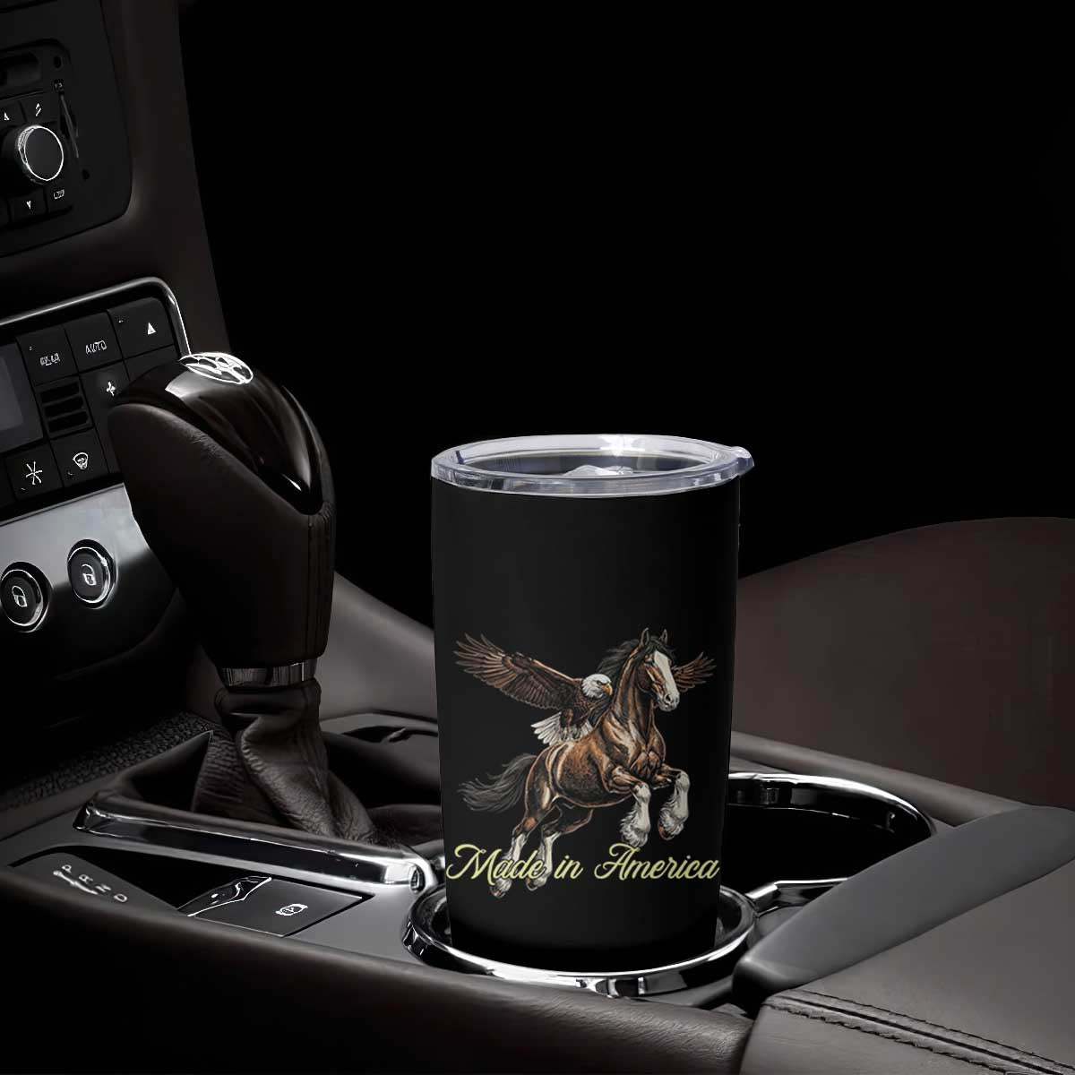 Made in America Patriotic Eagle and Horse Tumbler Cup Strong American Pride Western Style TS02 Print Your Wear
