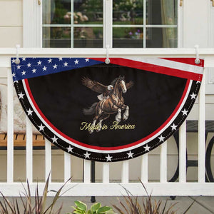 Made in America American Eagle and Horse Patriotic Fan Flag Strong American Pride Western Style