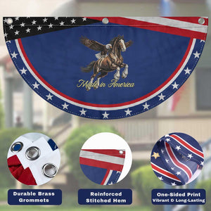 Made in America American Eagle and Horse Patriotic Fan Flag Strong American Pride Western Style