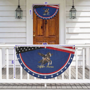 Made in America American Eagle and Horse Patriotic Fan Flag Strong American Pride Western Style