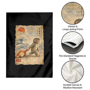 Baby Punch the Monkey Japanese Style Graphic Garden Flag Dragging Plush Toy Vintage Art Gift TS02 Print Your Wear