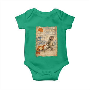 Baby Punch the Monkey Japanese Style Graphic Baby Onesie Dragging Plush Toy Vintage Art Gift TS02 Irish Green Print Your Wear