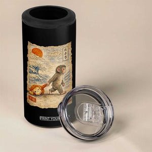 Baby Punch the Monkey Japanese Style Graphic 4 in 1 Can Cooler Tumbler Dragging Plush Toy Vintage Art Gift TS02 Print Your Wear