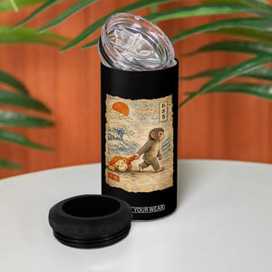 Baby Punch the Monkey Japanese Style Graphic 4 in 1 Can Cooler Tumbler Dragging Plush Toy Vintage Art Gift TS02 Print Your Wear