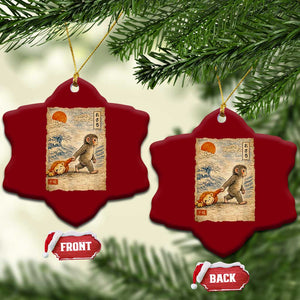 Baby Punch the Monkey Japanese Style Graphic Ceramic Ornament Dragging Plush Toy Vintage Art Gift TS02 Print Your Wear