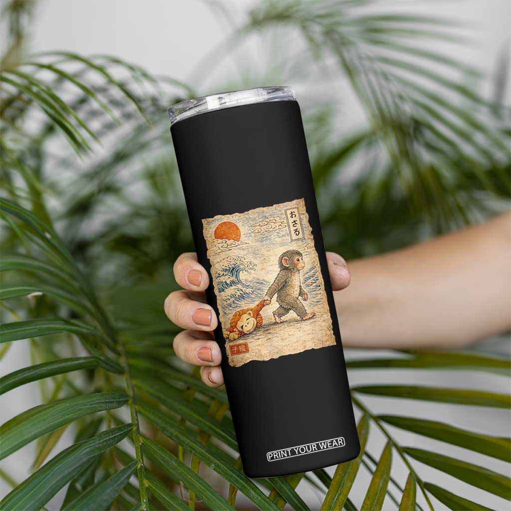 Baby Punch the Monkey Japanese Style Graphic Skinny Tumbler Dragging Plush Toy Vintage Art Gift TS02 Print Your Wear