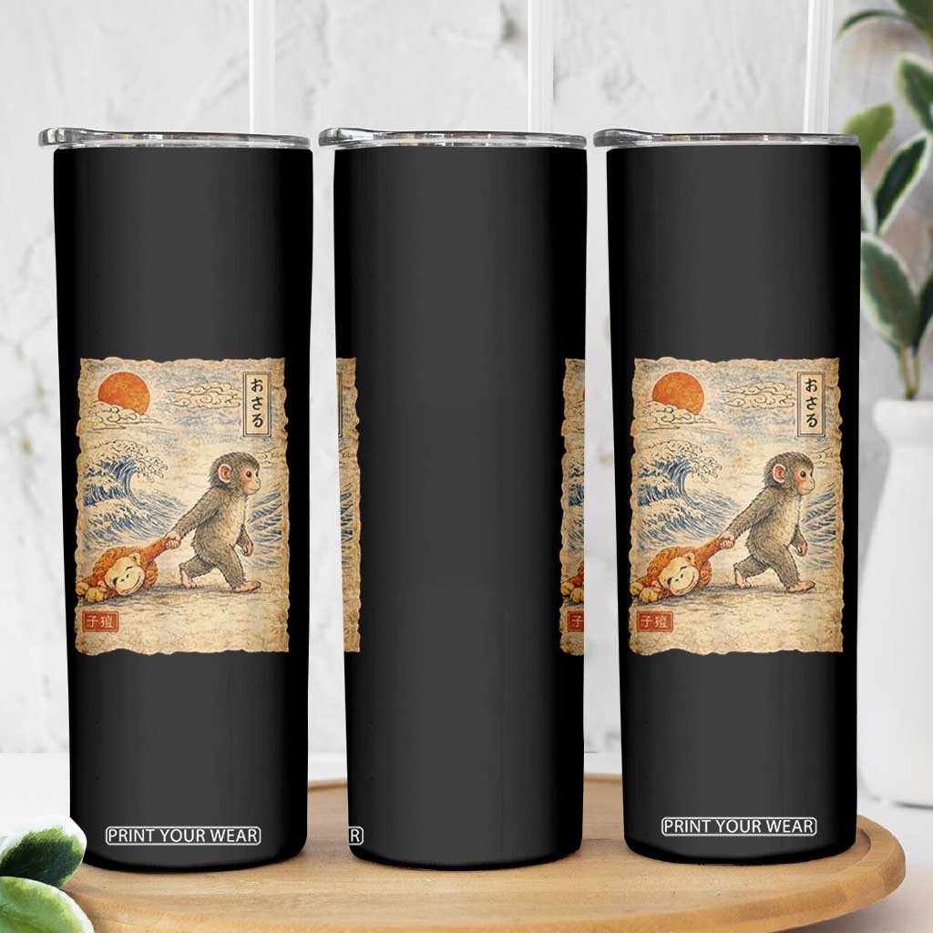 Baby Punch the Monkey Japanese Style Graphic Skinny Tumbler Dragging Plush Toy Vintage Art Gift TS02 Print Your Wear