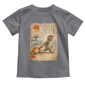 Baby Punch the Monkey Japanese Style Graphic Toddler T Shirt Dragging Plush Toy Vintage Art Gift TS02 Charcoal Print Your Wear