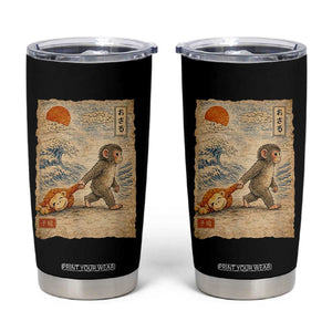 Baby Punch the Monkey Japanese Style Graphic Tumbler Cup Dragging Plush Toy Vintage Art Gift TS02 Black Print Your Wear