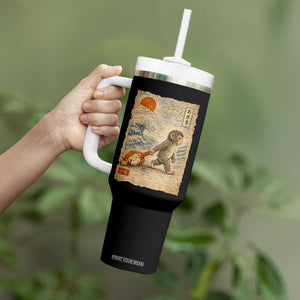 Baby Punch the Monkey Japanese Style Graphic Tumbler With Handle Dragging Plush Toy Vintage Art Gift TS02 Print Your Wear