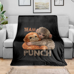 Team Punch Viral Baby Monkey Throw Blanket Cute Monkey Hugging Plush Toy Internet Trend Gift TS02 Print Your Wear