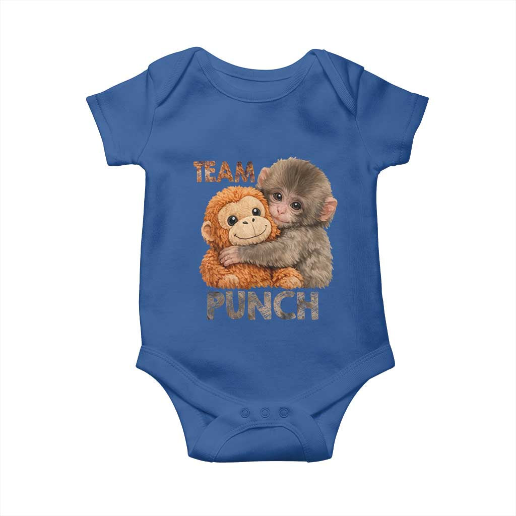 Team Punch Viral Baby Monkey Baby Onesie Cute Monkey Hugging Plush Toy Internet Trend Gift TS02 Royal Blue Print Your Wear