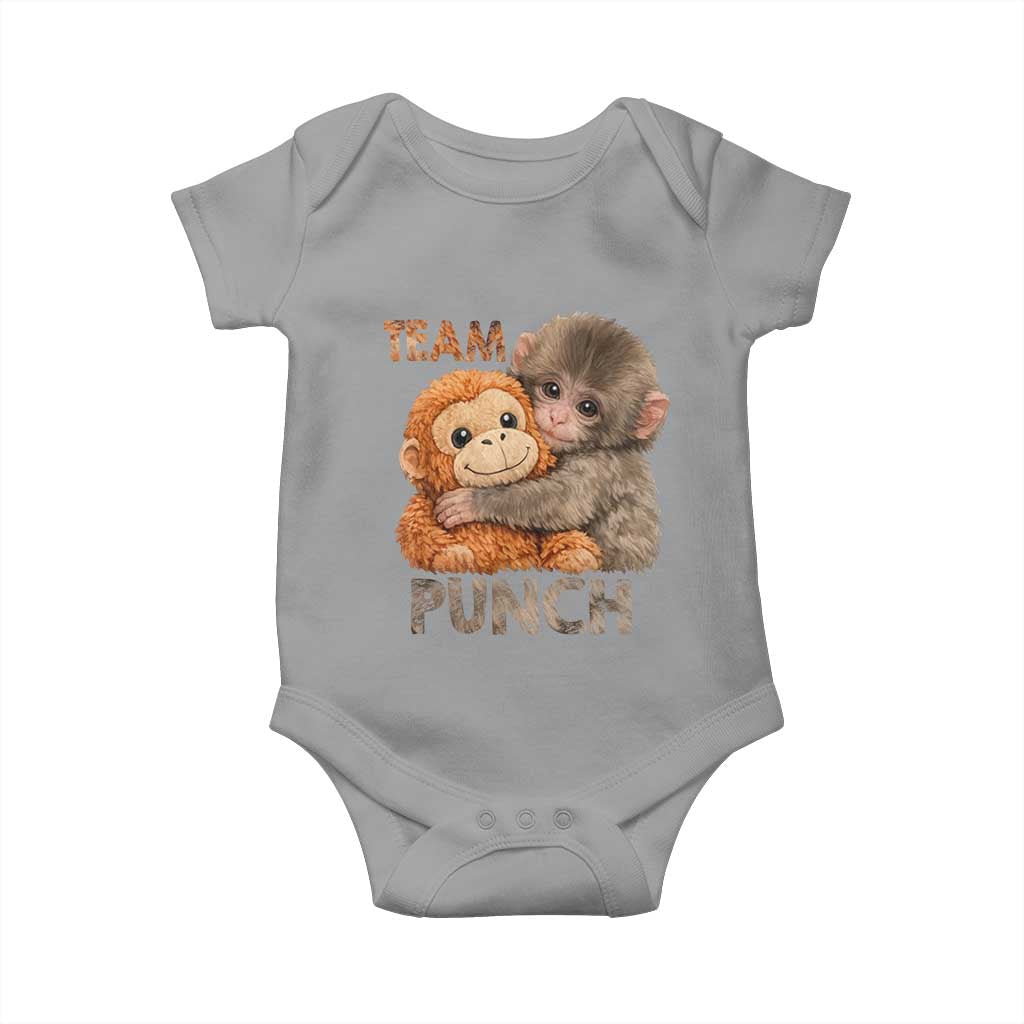 Team Punch Viral Baby Monkey Baby Onesie Cute Monkey Hugging Plush Toy Internet Trend Gift TS02 Sport Gray Print Your Wear