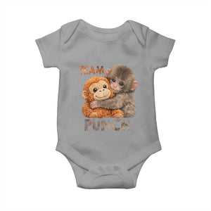 Team Punch Viral Baby Monkey Baby Onesie Cute Monkey Hugging Plush Toy Internet Trend Gift TS02 Sport Gray Print Your Wear