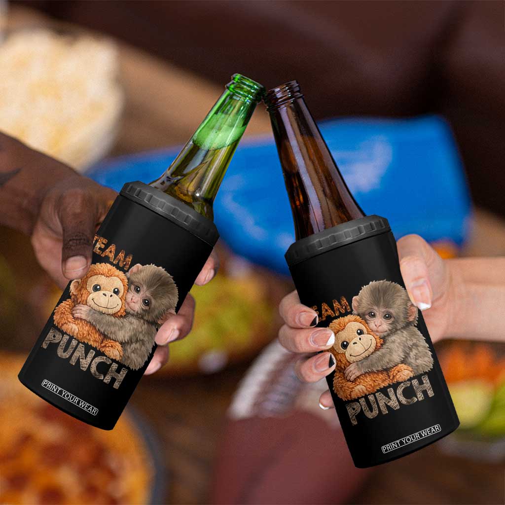Team Punch Viral Baby Monkey 4 in 1 Can Cooler Tumbler Cute Monkey Hugging Plush Toy Internet Trend Gift TS02 Print Your Wear