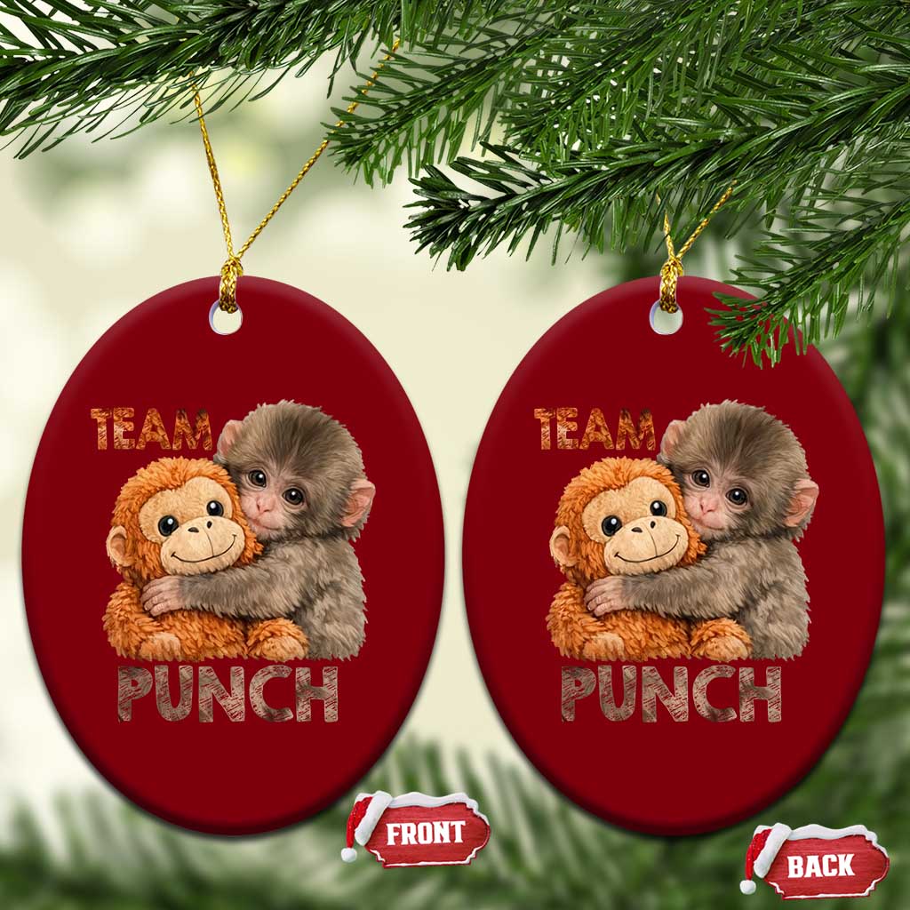 Team Punch Viral Baby Monkey Ceramic Ornament Cute Monkey Hugging Plush Toy Internet Trend Gift TS02 Print Your Wear