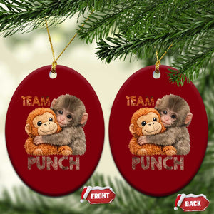 Team Punch Viral Baby Monkey Ceramic Ornament Cute Monkey Hugging Plush Toy Internet Trend Gift TS02 Print Your Wear