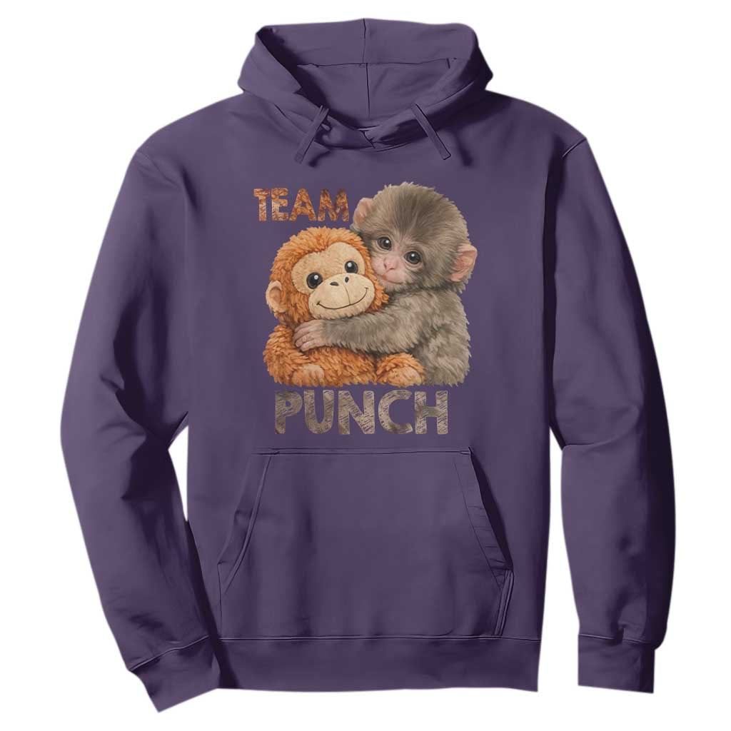 Team Punch Viral Baby Monkey Hoodie Cute Monkey Hugging Plush Toy Internet Trend Gift TS02 Purple Print Your Wear