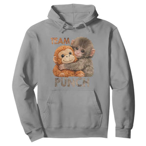 Team Punch Viral Baby Monkey Hoodie Cute Monkey Hugging Plush Toy Internet Trend Gift TS02 Sport Gray Print Your Wear