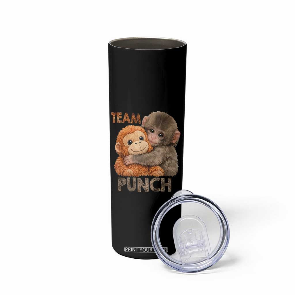 Team Punch Viral Baby Monkey Skinny Tumbler Cute Monkey Hugging Plush Toy Internet Trend Gift TS02 Print Your Wear
