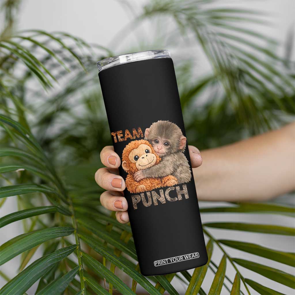 Team Punch Viral Baby Monkey Skinny Tumbler Cute Monkey Hugging Plush Toy Internet Trend Gift TS02 Print Your Wear