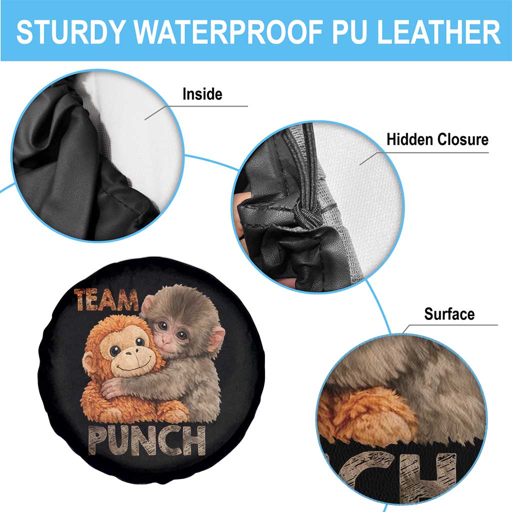 Team Punch Viral Baby Monkey Spare Tire Cover Cute Monkey Hugging Plush Toy Internet Trend Gift TS02 Print Your Wear