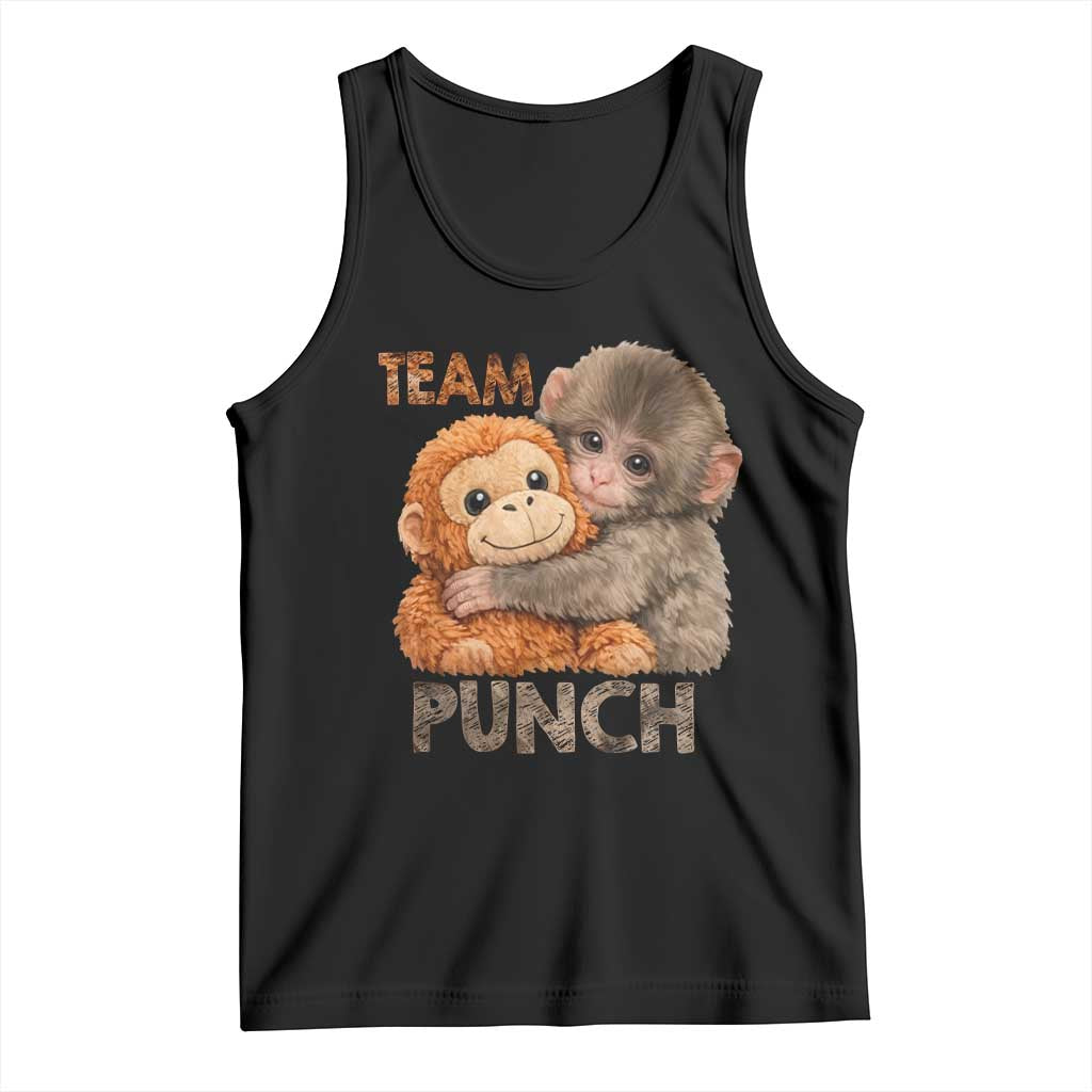 Team Punch Viral Baby Monkey Tank Top Cute Monkey Hugging Plush Toy Internet Trend Gift TS02 Black Print Your Wear