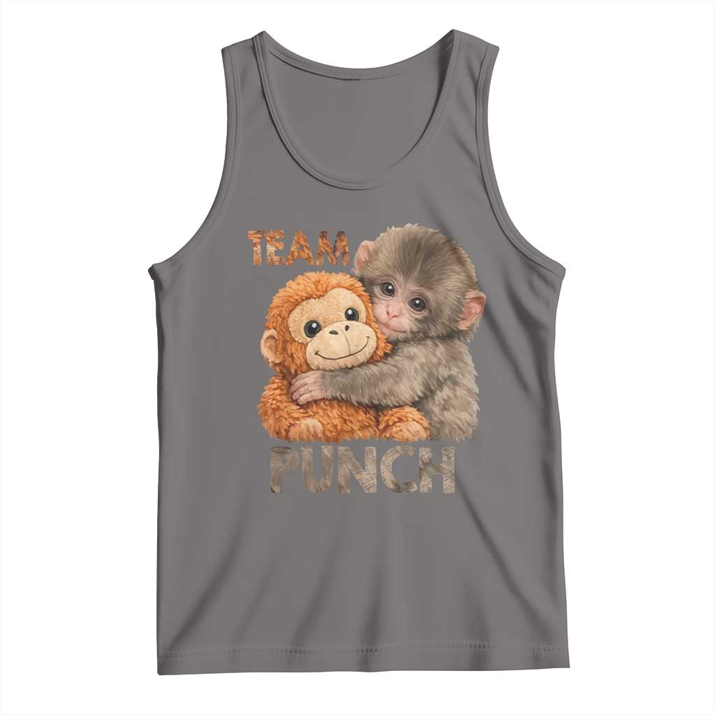 Team Punch Viral Baby Monkey Tank Top Cute Monkey Hugging Plush Toy Internet Trend Gift TS02 Deep Heather Print Your Wear