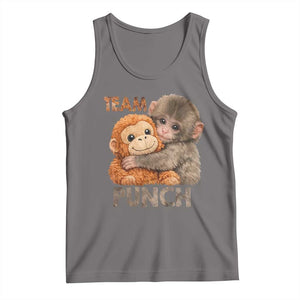 Team Punch Viral Baby Monkey Tank Top Cute Monkey Hugging Plush Toy Internet Trend Gift TS02 Deep Heather Print Your Wear