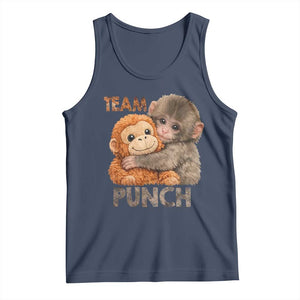 Team Punch Viral Baby Monkey Tank Top Cute Monkey Hugging Plush Toy Internet Trend Gift TS02 Navy Print Your Wear