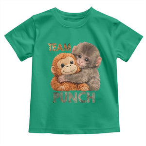 Team Punch Viral Baby Monkey Toddler T Shirt Cute Monkey Hugging Plush Toy Internet Trend Gift TS02 Irish Green Print Your Wear