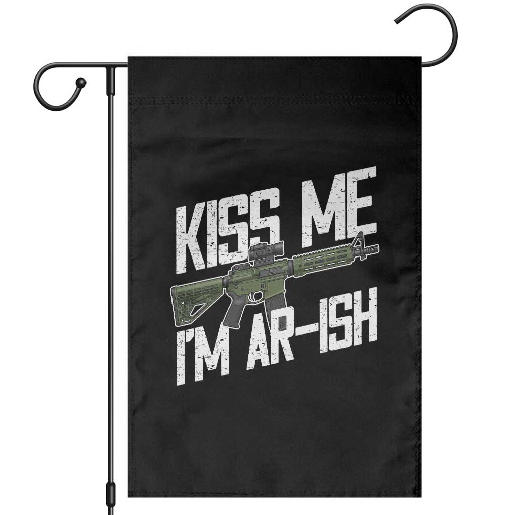 Kiss Me Im ARish Funny St Patricks Day Garden Flag Tactical Irish Humor for Gun Enthusiasts TS02 Black Print Your Wear