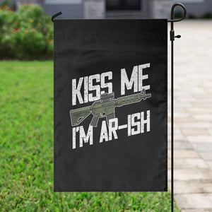 Kiss Me Im ARish Funny St Patricks Day Garden Flag Tactical Irish Humor for Gun Enthusiasts TS02 Print Your Wear