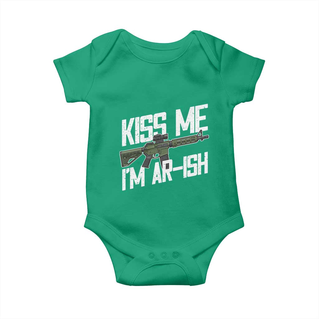 Kiss Me Im ARish Funny St Patricks Day Baby Onesie Tactical Irish Humor for Gun Enthusiasts TS02 Irish Green Print Your Wear
