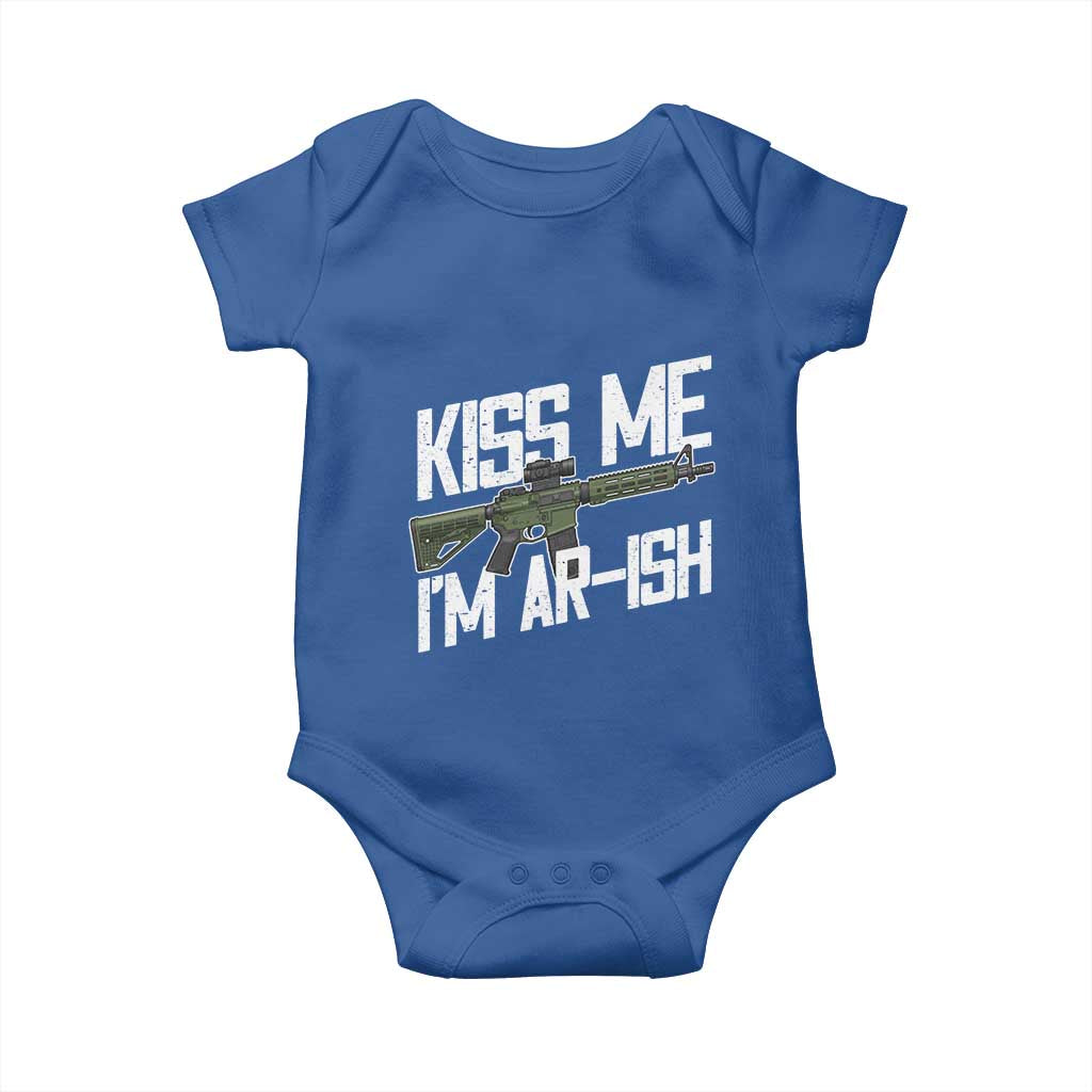 Kiss Me Im ARish Funny St Patricks Day Baby Onesie Tactical Irish Humor for Gun Enthusiasts TS02 Royal Blue Print Your Wear