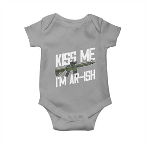 Kiss Me Im ARish Funny St Patricks Day Baby Onesie Tactical Irish Humor for Gun Enthusiasts TS02 Sport Gray Print Your Wear