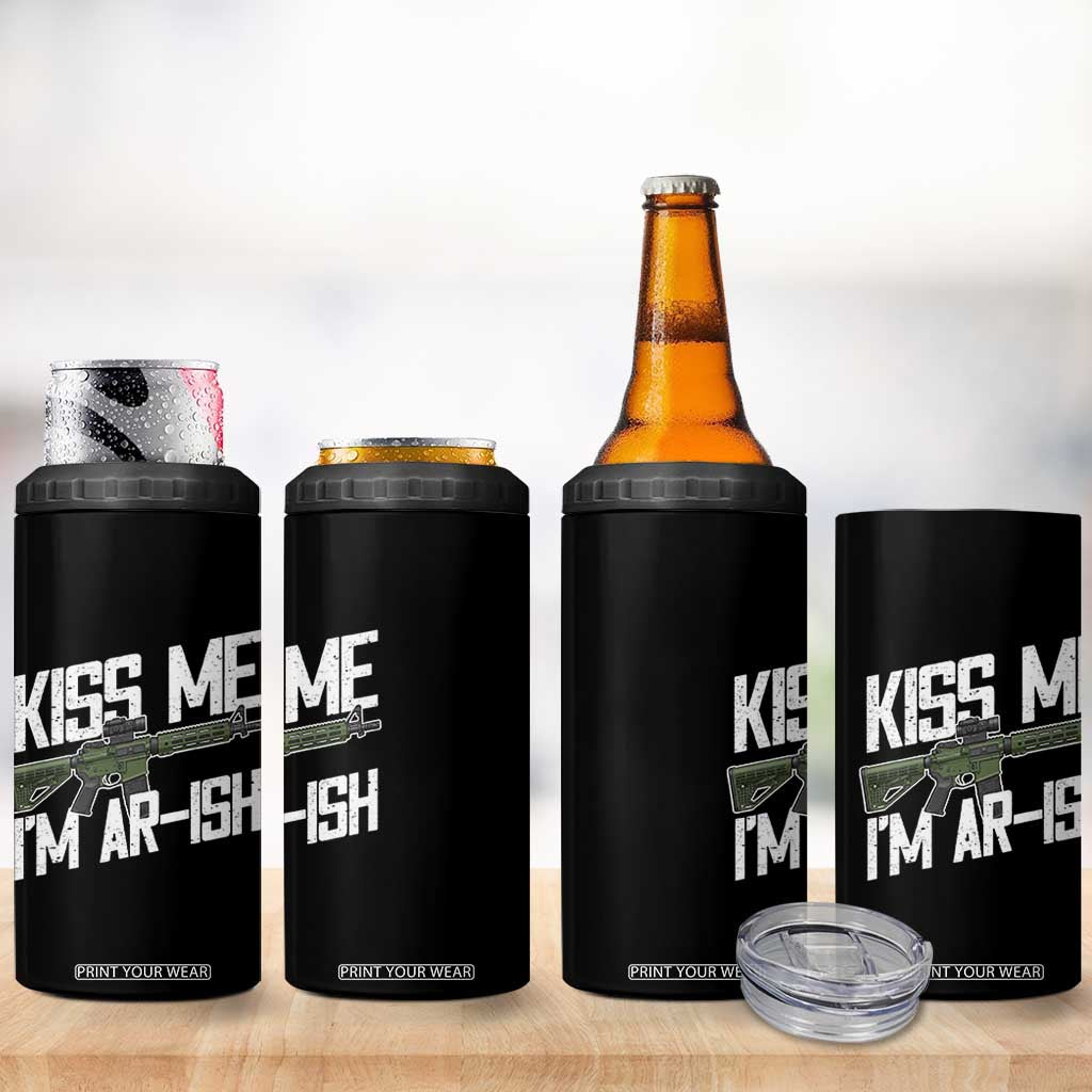 Kiss Me Im ARish Funny St Patricks Day 4 in 1 Can Cooler Tumbler Tactical Irish Humor for Gun Enthusiasts TS02 Print Your Wear