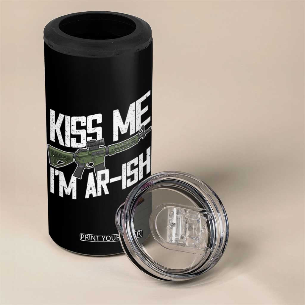 Kiss Me Im ARish Funny St Patricks Day 4 in 1 Can Cooler Tumbler Tactical Irish Humor for Gun Enthusiasts TS02 Print Your Wear