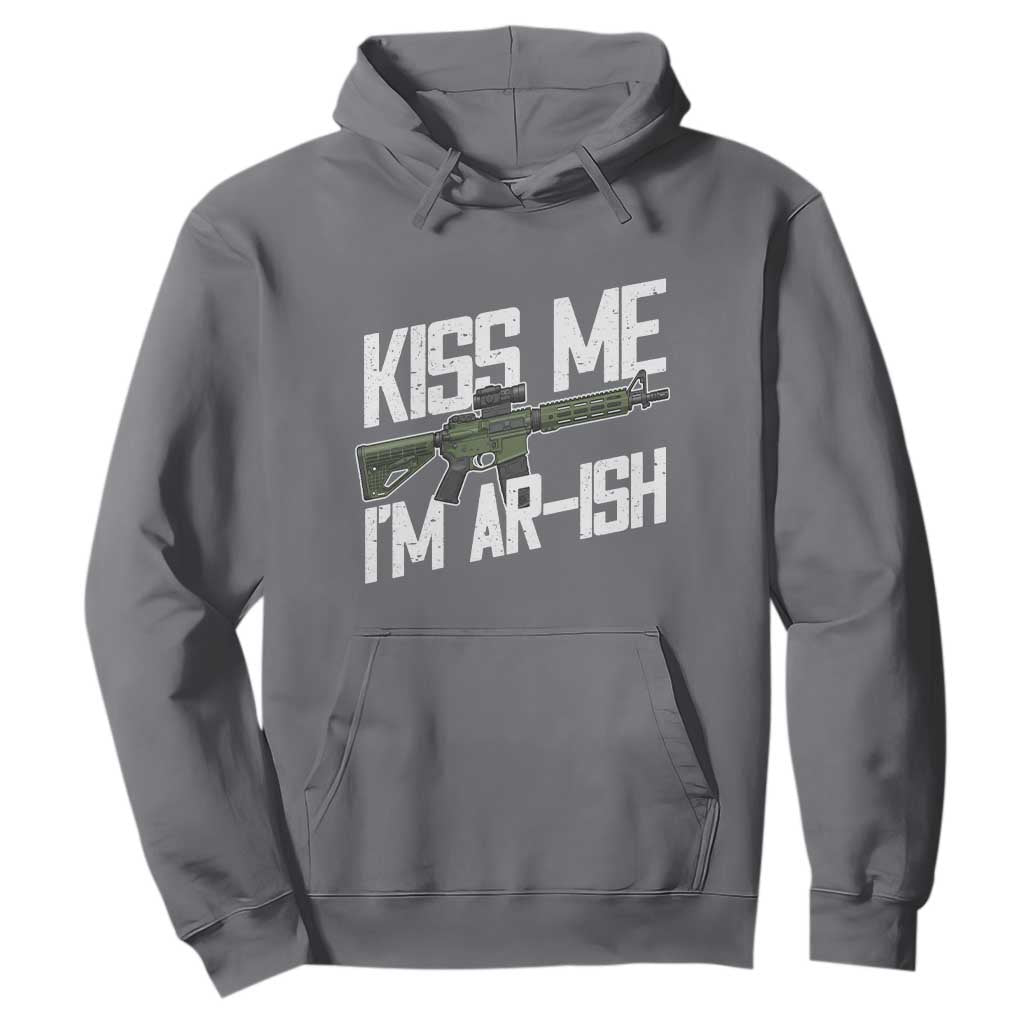 Kiss Me Im ARish Funny St Patricks Day Hoodie Tactical Irish Humor for Gun Enthusiasts TS02 Charcoal Print Your Wear