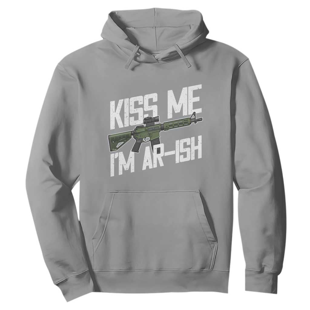 Kiss Me Im ARish Funny St Patricks Day Hoodie Tactical Irish Humor for Gun Enthusiasts TS02 Sport Gray Print Your Wear