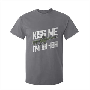Kiss Me Im ARish Funny St Patricks Day T Shirt For Kid Tactical Irish Humor for Gun Enthusiasts TS02 Charcoal Print Your Wear
