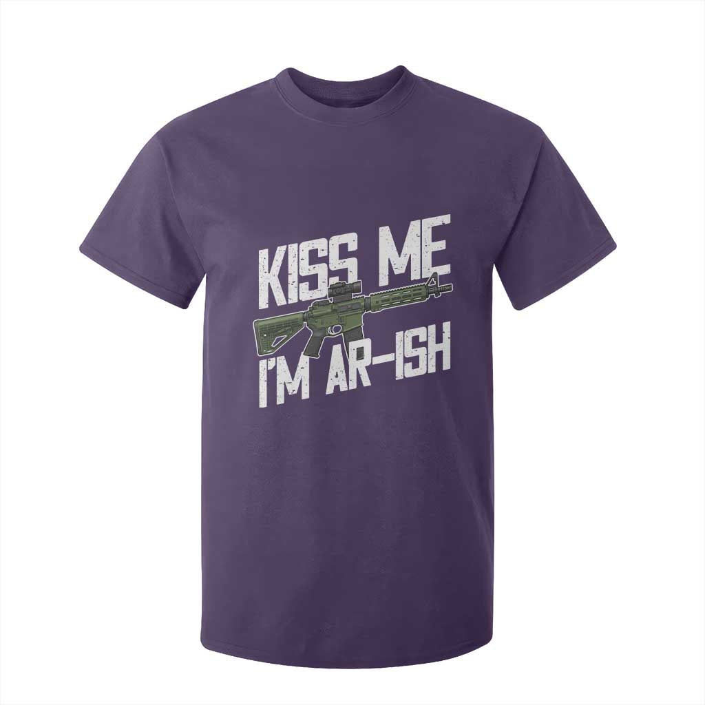 Kiss Me Im ARish Funny St Patricks Day T Shirt For Kid Tactical Irish Humor for Gun Enthusiasts TS02 Purple Print Your Wear