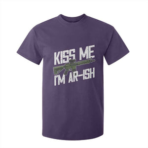 Kiss Me Im ARish Funny St Patricks Day T Shirt For Kid Tactical Irish Humor for Gun Enthusiasts TS02 Purple Print Your Wear