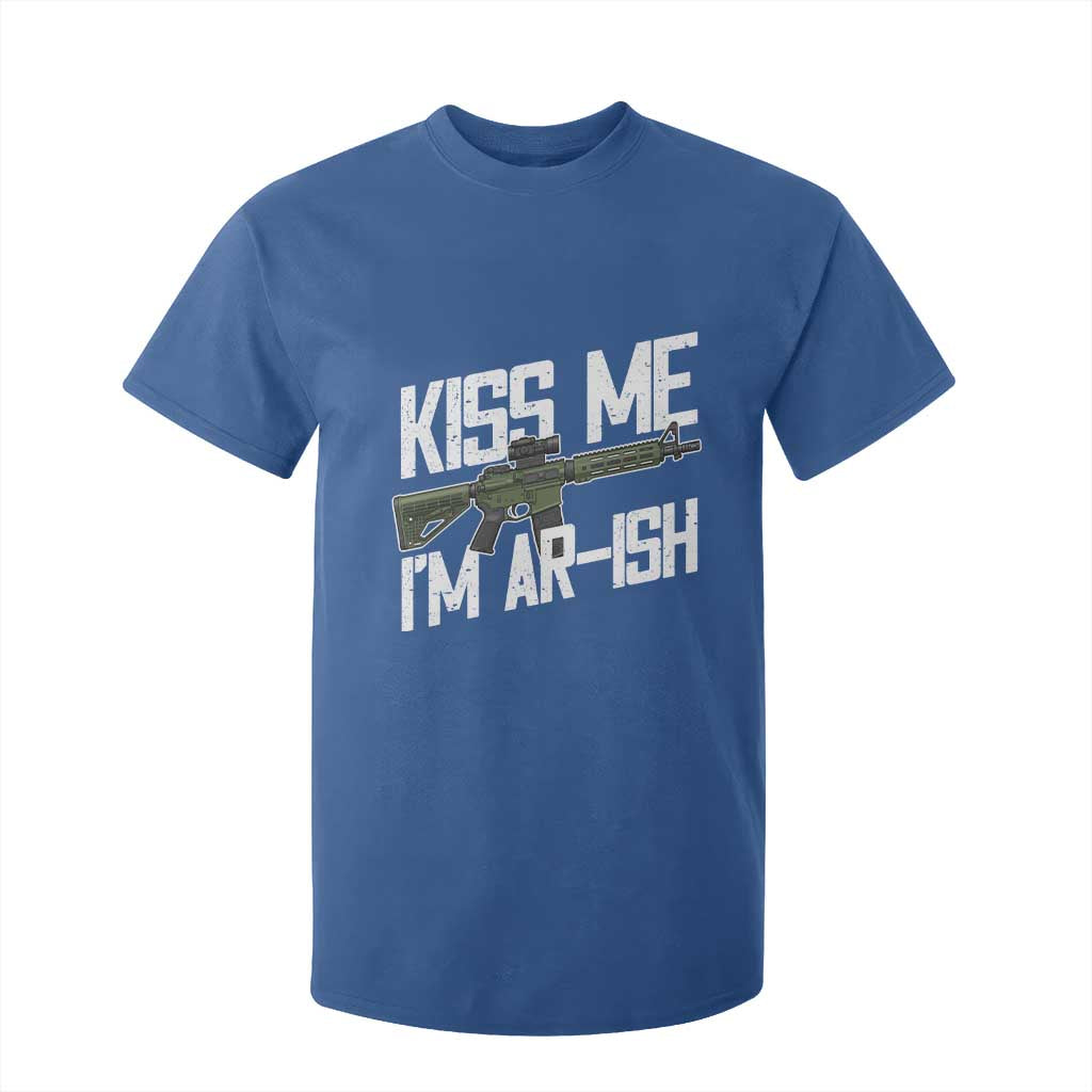 Kiss Me Im ARish Funny St Patricks Day T Shirt For Kid Tactical Irish Humor for Gun Enthusiasts TS02 Royal Blue Print Your Wear