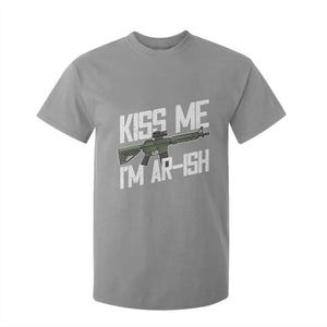 Kiss Me Im ARish Funny St Patricks Day T Shirt For Kid Tactical Irish Humor for Gun Enthusiasts TS02 Sport Gray Print Your Wear