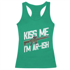 Kiss Me Im ARish Funny St Patricks Day Racerback Tank Top Tactical Irish Humor for Gun Enthusiasts TS02 Irish Green Print Your Wear