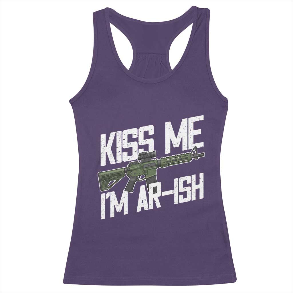 Kiss Me Im ARish Funny St Patricks Day Racerback Tank Top Tactical Irish Humor for Gun Enthusiasts TS02 Purple Print Your Wear